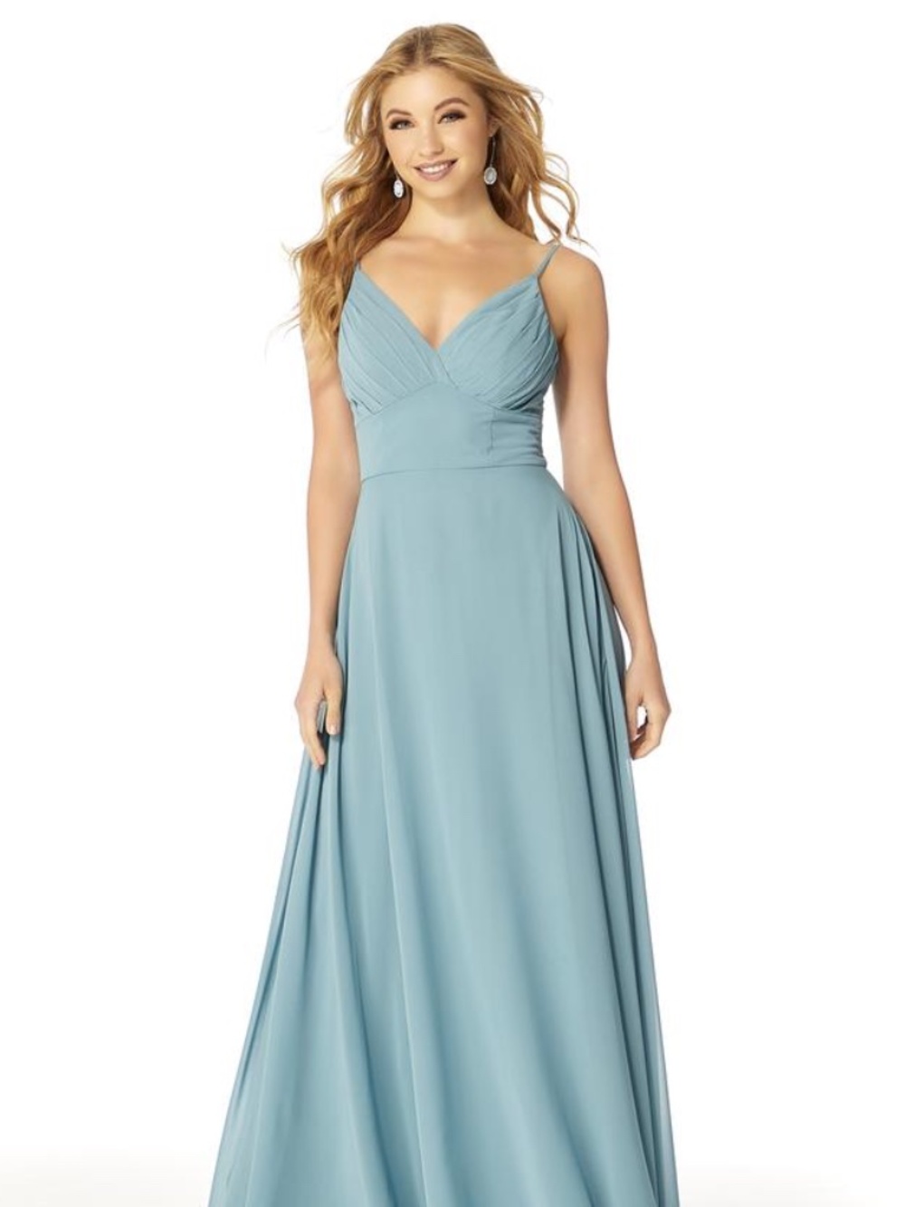 MORI LEE DEEP SEA CHIFFON GOWN SIZE 18